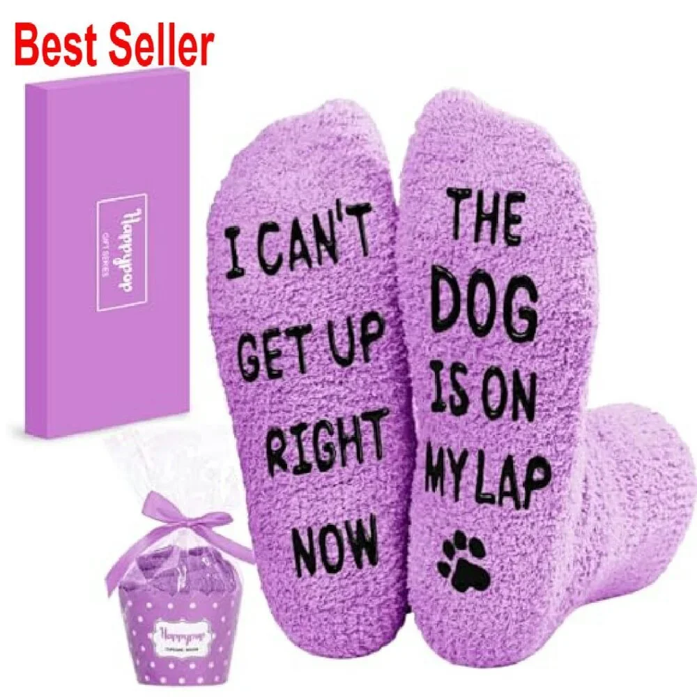 Fuzzy Novelty Socks Plush Fleece Non-Slip Grippers Funny Gift Women's Size - Picture 2 of 8